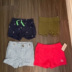 Kids Bottoms Shorts Set - Navy, Olive, Striped, Red size 3/6M